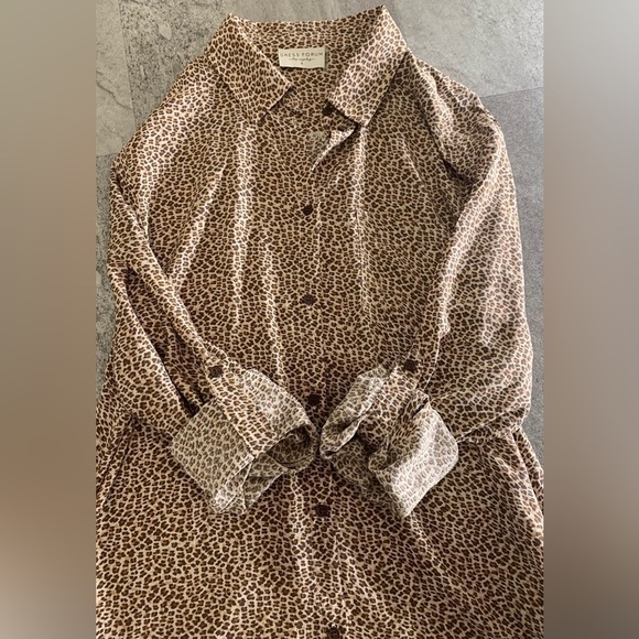 Dress Forum Cheetah Print Long Sleeve Shirt Dress - Picture 6 of 10